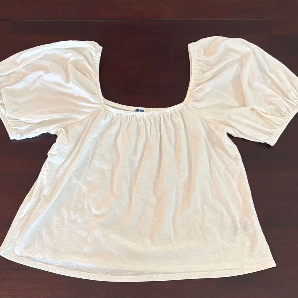 Old Navy Square-Neck White Puff Sleeve Blouse - Picture 1 of 6